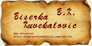 Biserka Kuvekalović vizit kartica